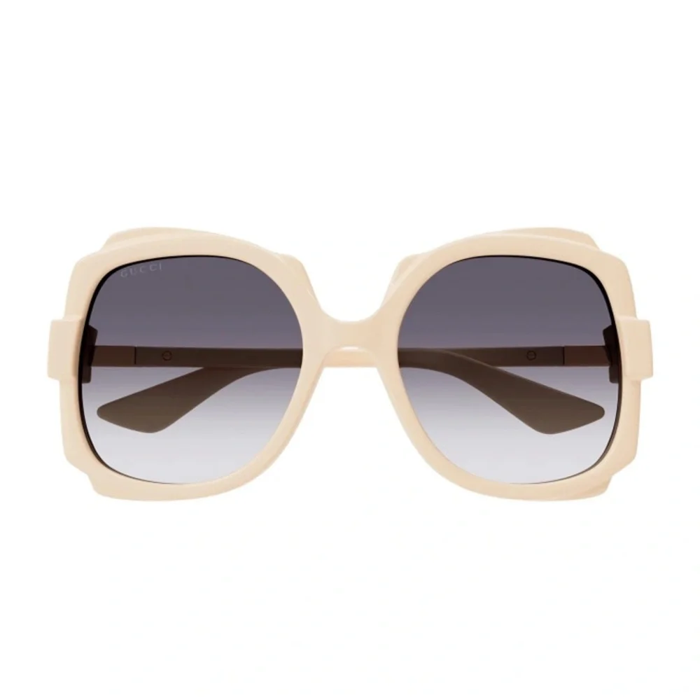 NEW GUCCI GEOMETRIC SUNGLASSES GUCCI GG1431S 004 IVORY GREY EYEWEAR